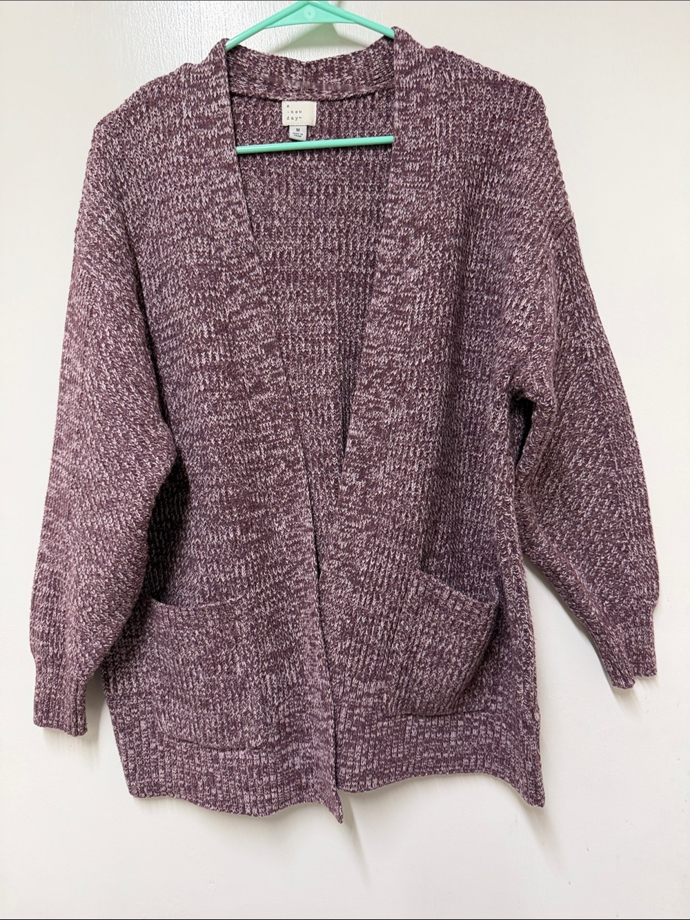 a new day Marled Plum Open-Front Cardigan